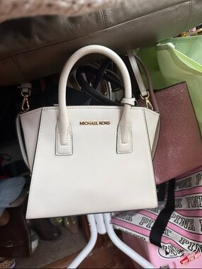 MICHAEL KORS White Leather Satchel